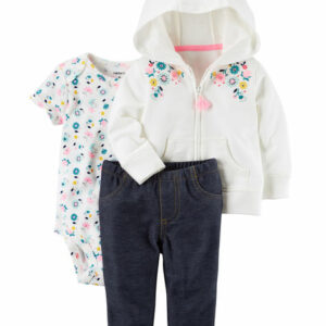 ENSEMBLE FILLE CARTERS 3PCS LEGGINS  CARDIGAN