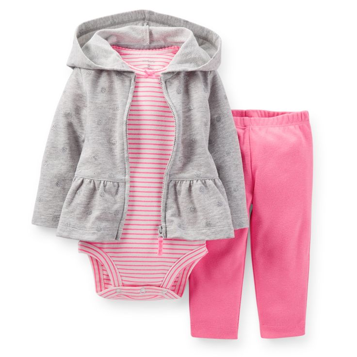 ENSEMBLE FILLE 3PIECES CARTERS CARDIGAN