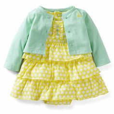 ENSEMBLE CARTERS ROBE + BOLERO JAUNE