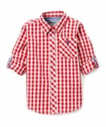 CHEMISE GARCON A ROUGE A CARREAUX