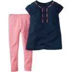 ENSEMBLE LEGGINGS CARTERS BLEU ROSE