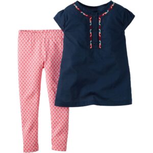 ENSEMBLE LEGGINGS CARTERS BLEU ROSE