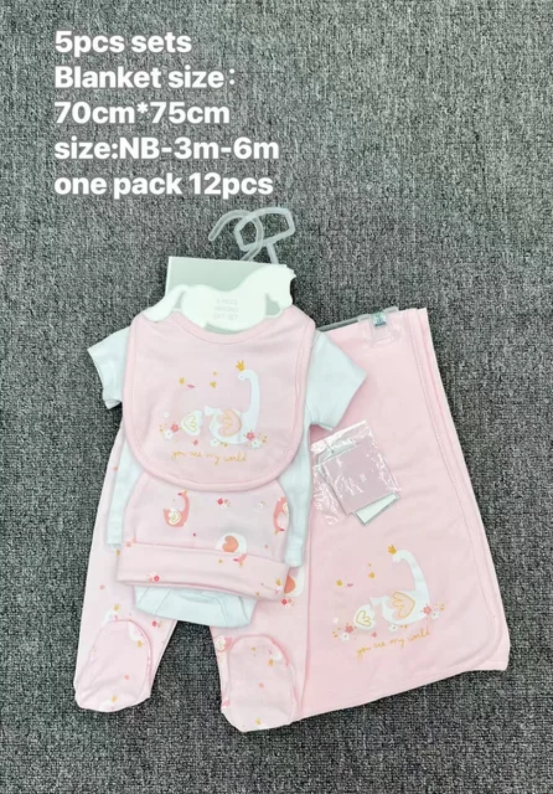 Ensemble naissance bébé 6 pièces – Coton doux – Motif éléphant – NB à 6 mois – Image 3