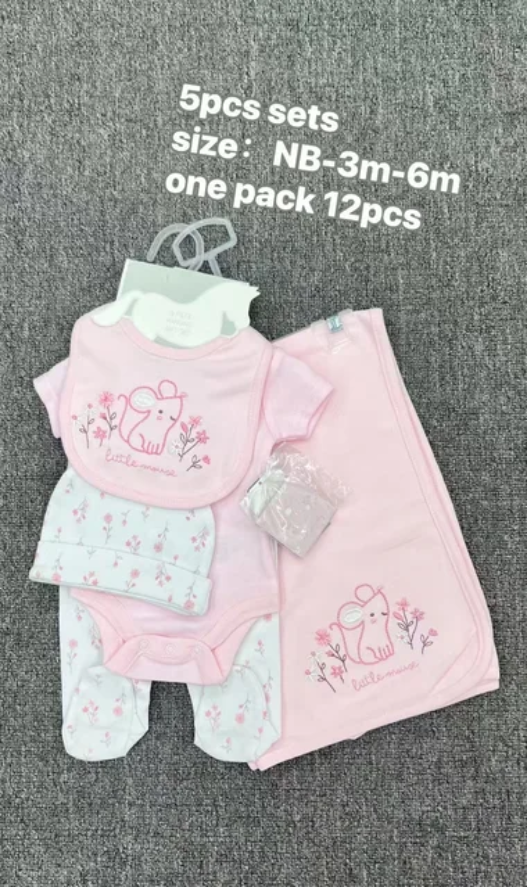 Ensemble naissance bébé 6 pièces – Coton doux – Motif éléphant – NB à 6 mois – Image 5