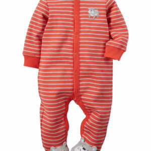 GRENOUILLERE COTON CARTERS A RAYURES ORANGES