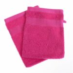 LOT DE 2 GAN DE BAIN BEBE COTON  ROSE