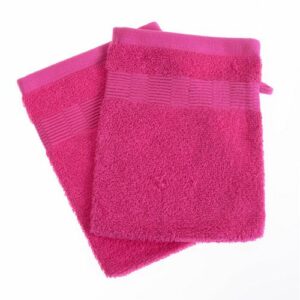 LOT DE 2 GAN DE BAIN BEBE COTON  ROSE