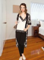 ENSEMBLE PYJAMA 4PCS NOIR ET BLANC