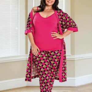 ENSEMBLE PYJAMA 4PCS ROSE