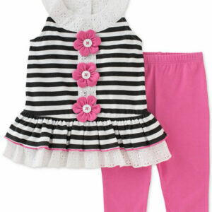 ENSEMBLE FILLE LEGGINGS RAYURES