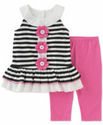 ENSEMBLE FILLE LEGGINGS RAYURES