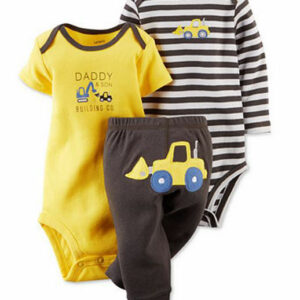 ENSEMBLE BEBE 3PCS CARTERS 3M-24M MARRON JAUNE