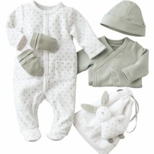 ENSEMBLE BEBE AVEC DOUDOU 100% COTON