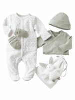ENSEMBLE BEBE AVEC DOUDOU 100% COTON