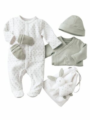 ENSEMBLE BEBE AVEC DOUDOU 100% COTON