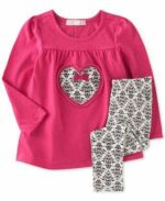 ENSEMBLE LEGGINGS FILLE ROSE