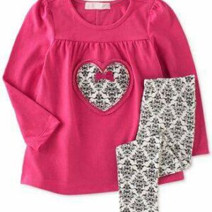 ENSEMBLE LEGGINGS FILLE ROSE