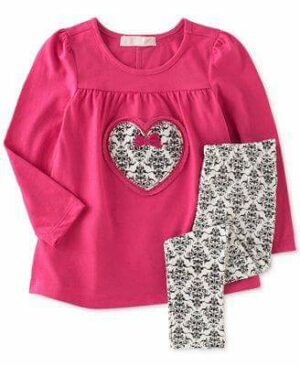 ENSEMBLE LEGGINGS FILLE ROSE