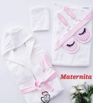 COFFRET SORTIE DE BAIN BEBE AVEC PEIGNOIR