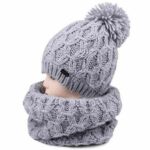 BONNET LAINE NŒUD AVEC ÉCHARPE