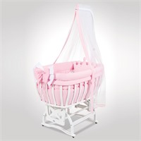 BERCEAU MINI EN BOIS LAQUE BLANC COMPLET