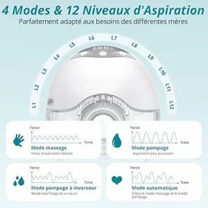 Tire-lait électrique portable mains libres MY-378 – Rechargeable, silencieux et confortable