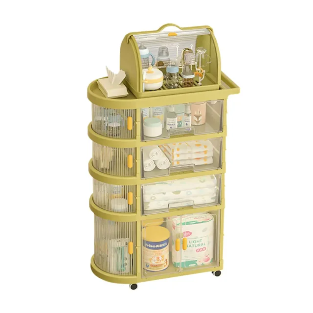 Meuble de rangement multifonction pour bébé avec roulettes – Organisateur de nursery pratique et élégant – Image 8