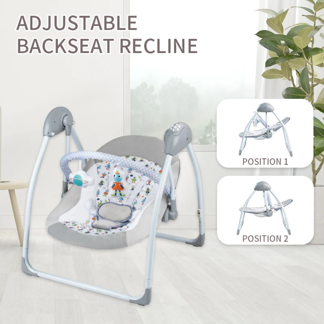 Balancelle électrique bébé pliable avec musique et jouets – Confort, sécurité et détente | Maternita – Image 4