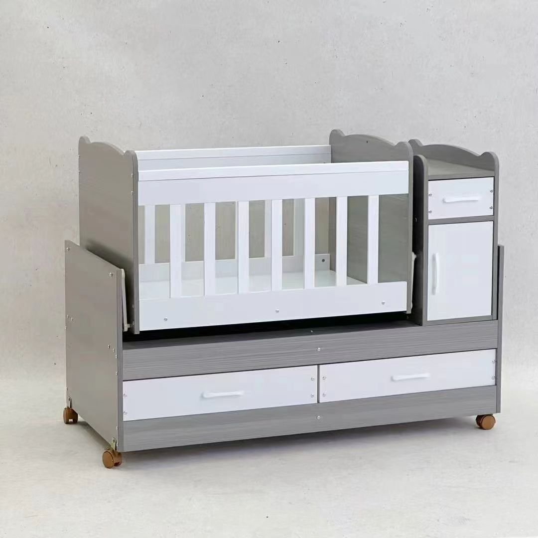 Lit Bébé Multifonction avec Tiroirs et Rangement – Design Moderne Bois & Blanc | Maternita Dakar – Image 2
