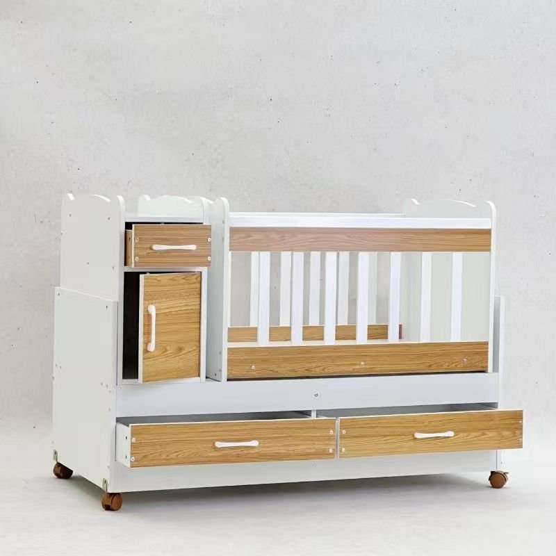 Lit Bébé Multifonction avec Tiroirs et Rangement – Design Moderne Bois & Blanc | Maternita Dakar