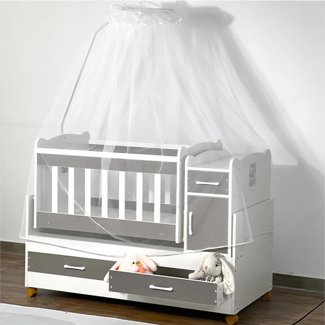 Lit Bébé Multifonction avec Tiroirs et Rangement – Design Moderne Bois & Blanc | Maternita Dakar – Image 7