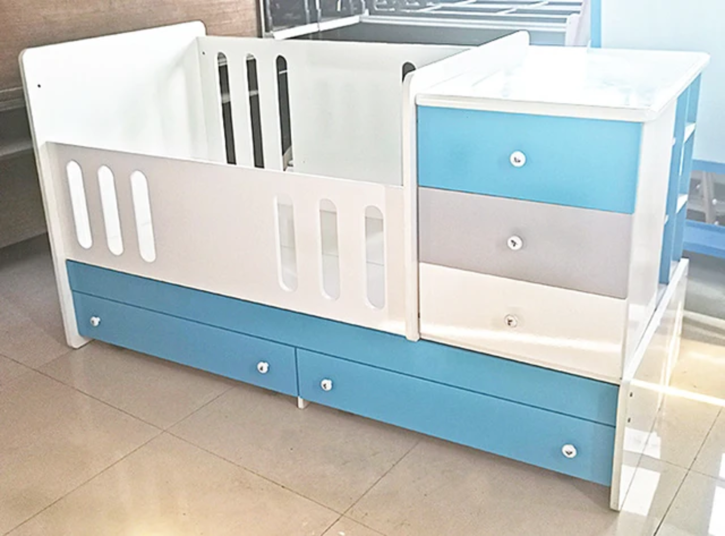 Lit bébé évolutif avec commode et tiroirs transformable| Maternita – Image 7
