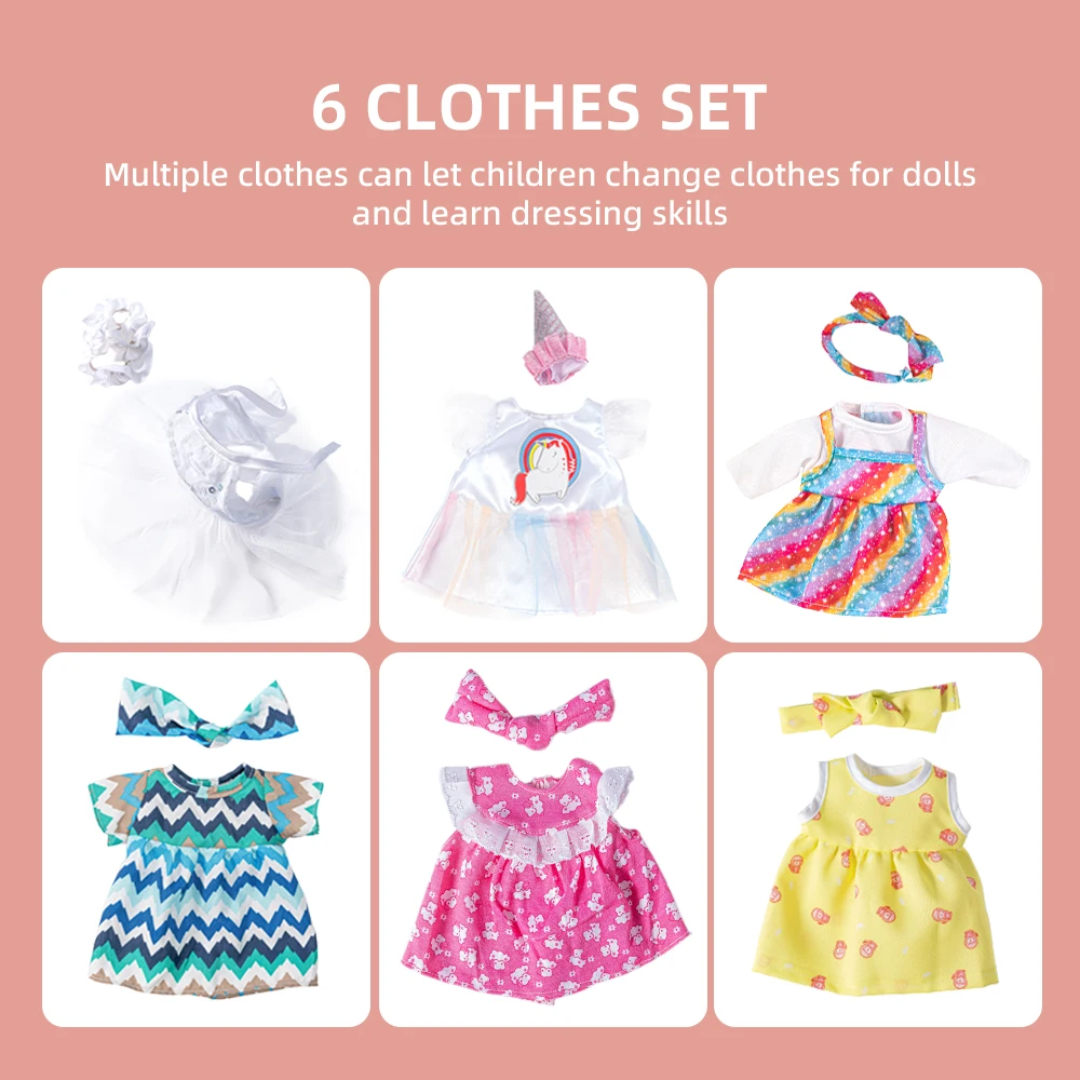 Poupée Bébé Noire Coiffure Afro + 6 Tenues & Accessoires – Set Complet – Image 4