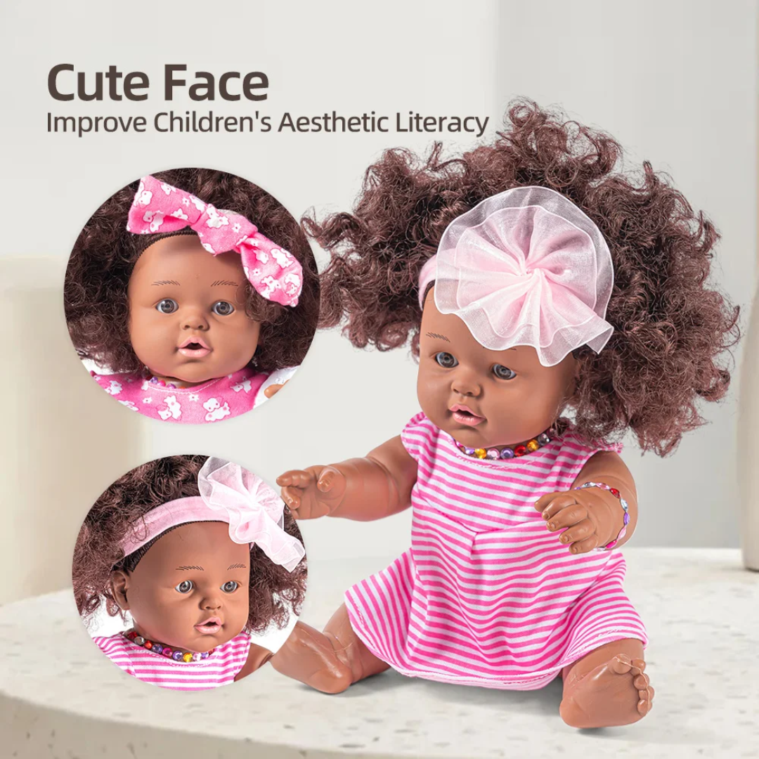 Poupée Bébé Noire – Coffret Bain & Pyjama avec Accessoires – Image 2