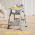 Chaise Haute Bébé Multifonction avec Plateau Amovible et Roues – MATERNITA Dakar