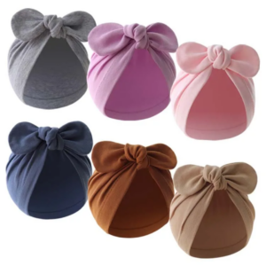 Bonnet Turban Bébé avec Nœud – Coton Doux & Extensible