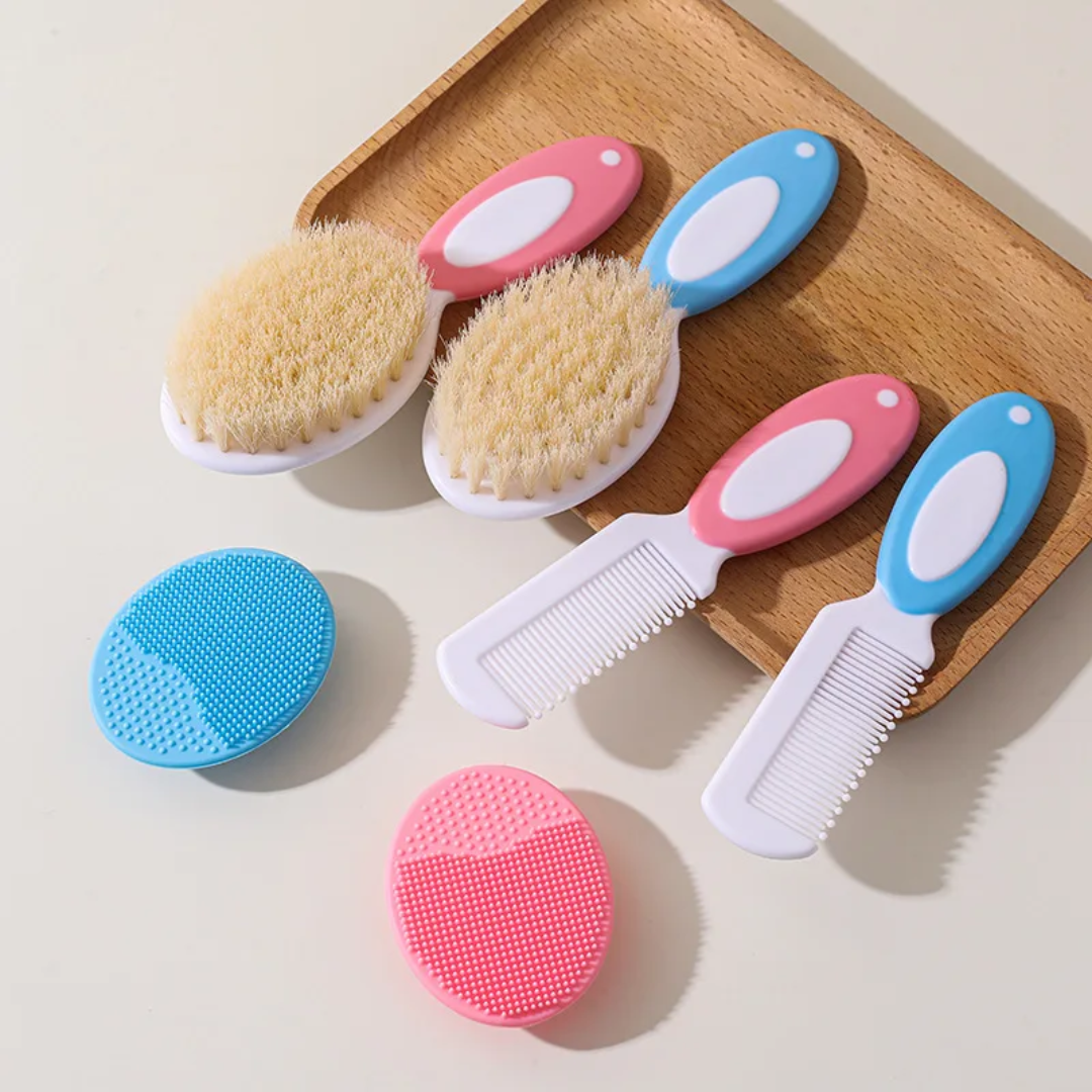 Kit Peigne & Brosse Bébé + Brosse Silicone – Douceur & Soin 0+ Mois | Maternita Dakar – Image 2
