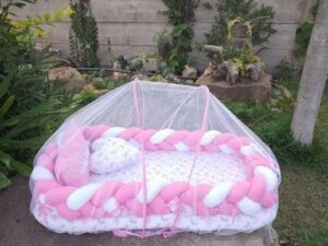 Couffin bébé tressé avec moustiquaire Maternita