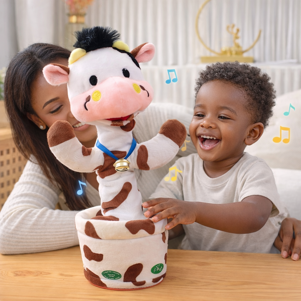Peluche Dansante Interactive – Lapin, Vache, Mouton & Cheval | Recharge USB