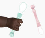Cuillère d’Alimentation Bébé en Silicone – Manche Ours Antidérapant (Lot de 2)
