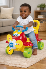 Trotteur Musical Avion 2 en 1 – Lumière & Son – Fonctionne avec Piles AA