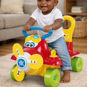 Trotteur Musical Avion 2 en 1 – Lumière & Son – Fonctionne avec Piles AA