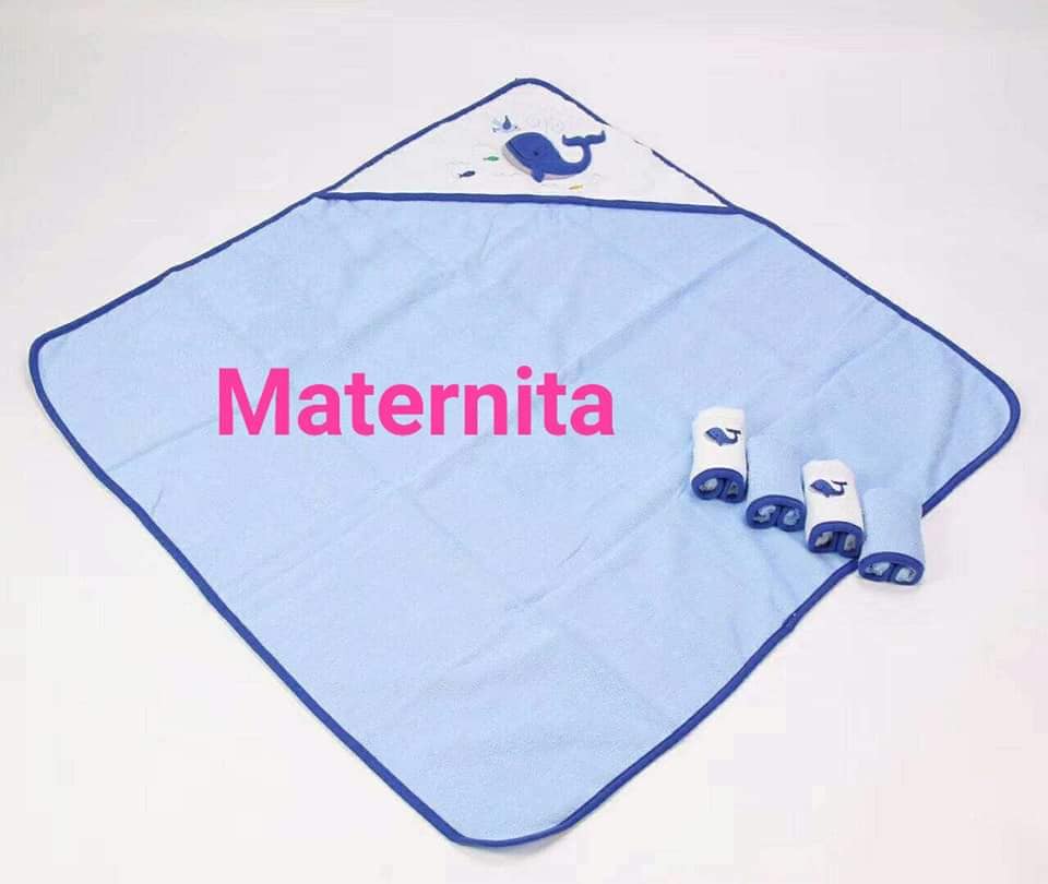 Sortie de bain avec 4 petites serviettes 100% coton – Image 6