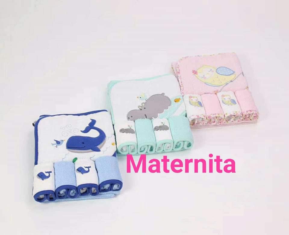 Sortie de bain avec 4 petites serviettes 100% coton – Image 5