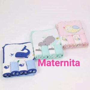 Sortie de bain avec 4 petites serviettes 100% coton