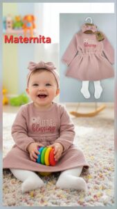 Robe bébé fille avec bandeau et collant Maternita