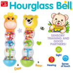 Hochet Sensoriel Bébé “Hourglass Bell” – Jouet d’Éveil Coloré dès 6 mois Dakar