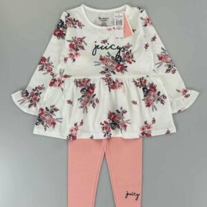 Ensemble Fille Juicy Couture Floral avec Legging Rose – Confort & Style Dakar