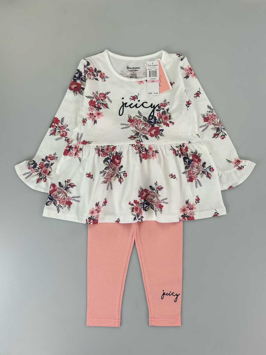 Ensemble Fille Juicy Couture Floral avec Legging Rose – Confort & Style Dakar