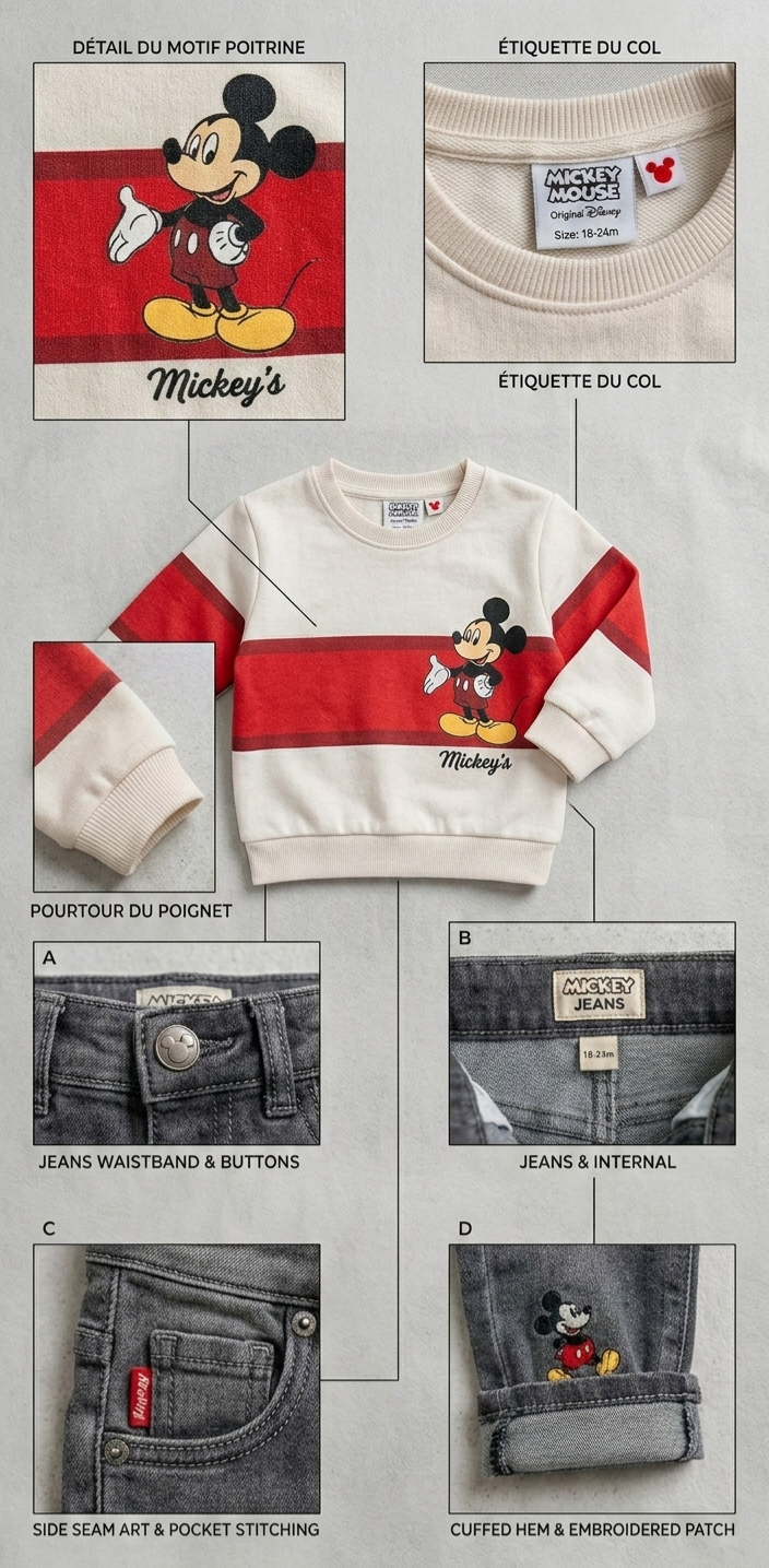 Ensemble Mickey Mouse (Sweat & Jean) - Collection Disney chez Maternita Dakar – Image 3